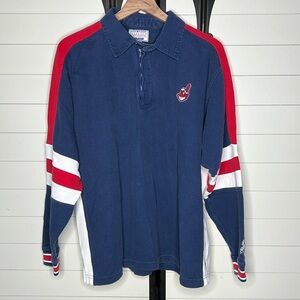 Vintage 90s Cleveland Indian STARTER long sleeve shirt Large